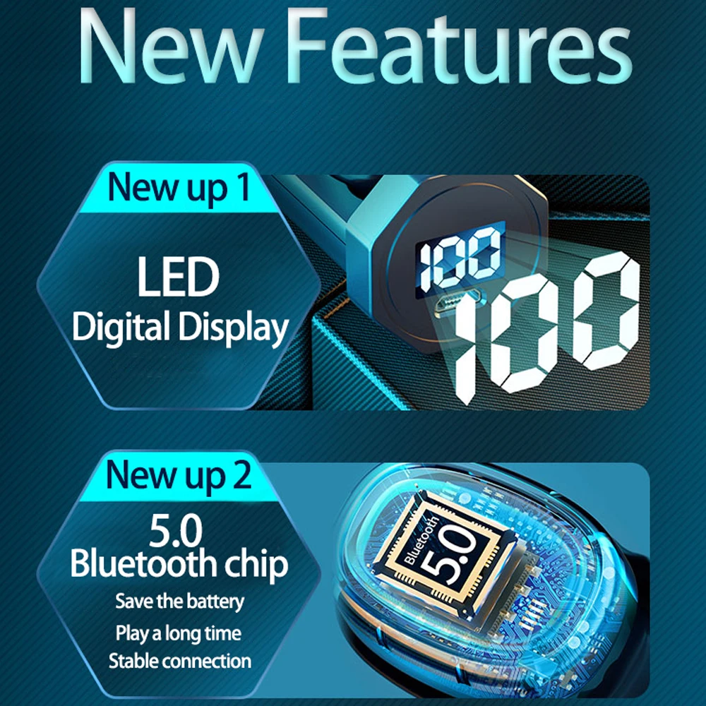 Мини-наушник Bluetooth TWS беспроводные F9 спортивные водонепроницаемые 8D стерео