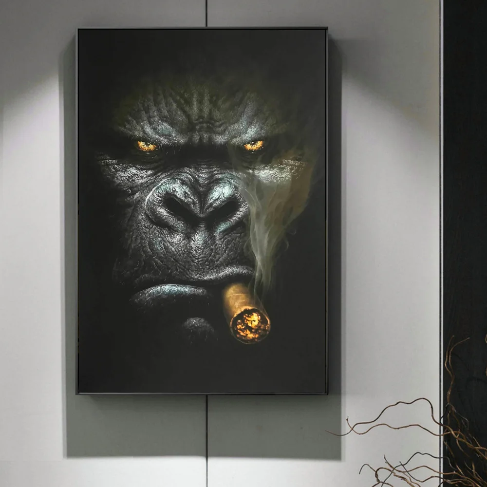 

Smoking Gangster Panda And Monkey Canvas Painting On Wall Art Posters And Prints Funny Animal Decor Pictures For Living Room