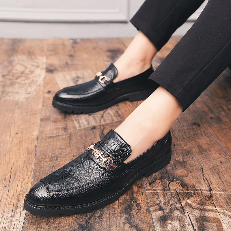 Модельные туфли мужские лоферы люксовый бренд сезон весна-осень мужская