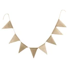 Винтажный джутовый фотобаннер 3 м, 13 флагов, Свадебный перьевой баннер сделай сам, баннер из джутовой ткани