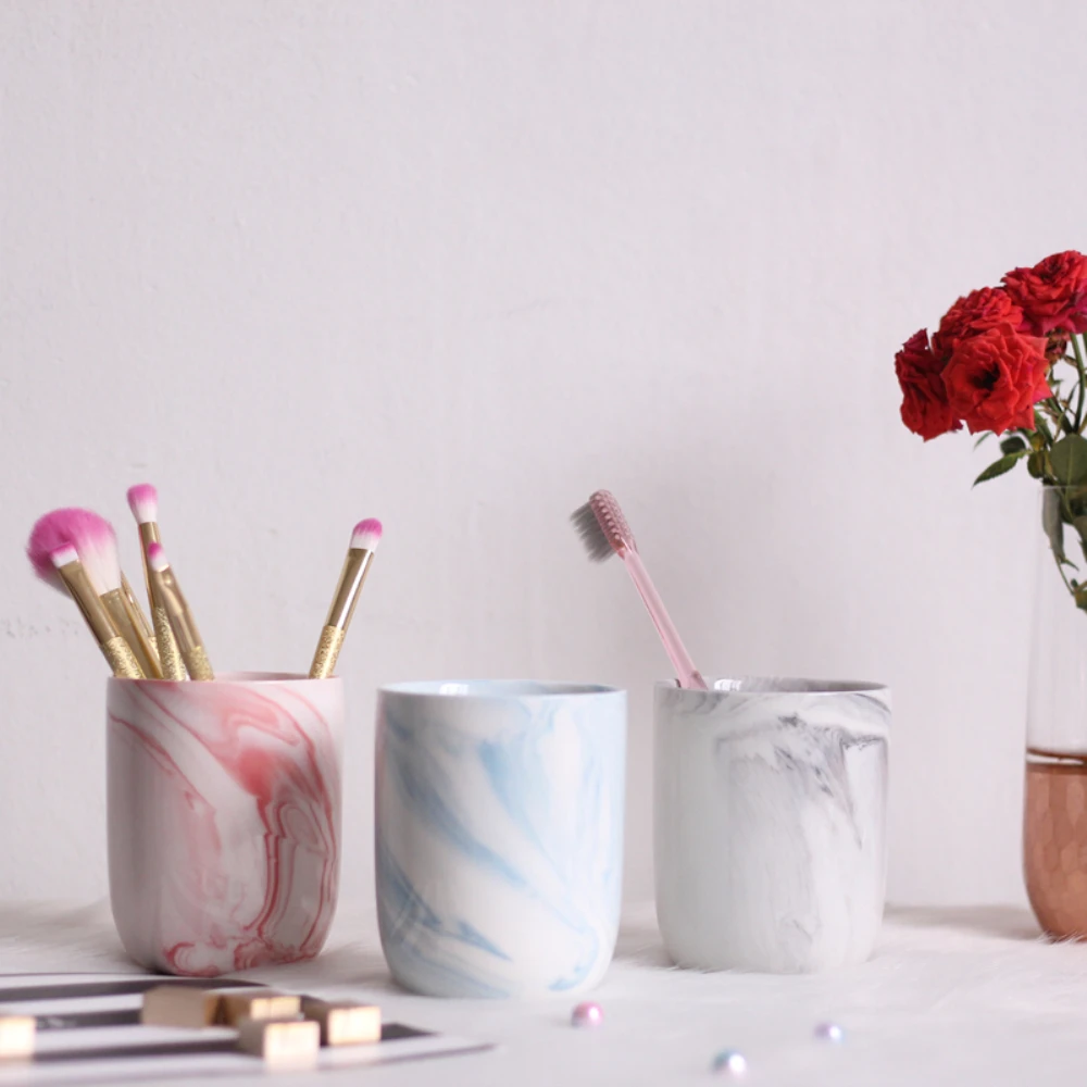 Мраморная Керамическая Настольная подставка для ручек и карандашей современный