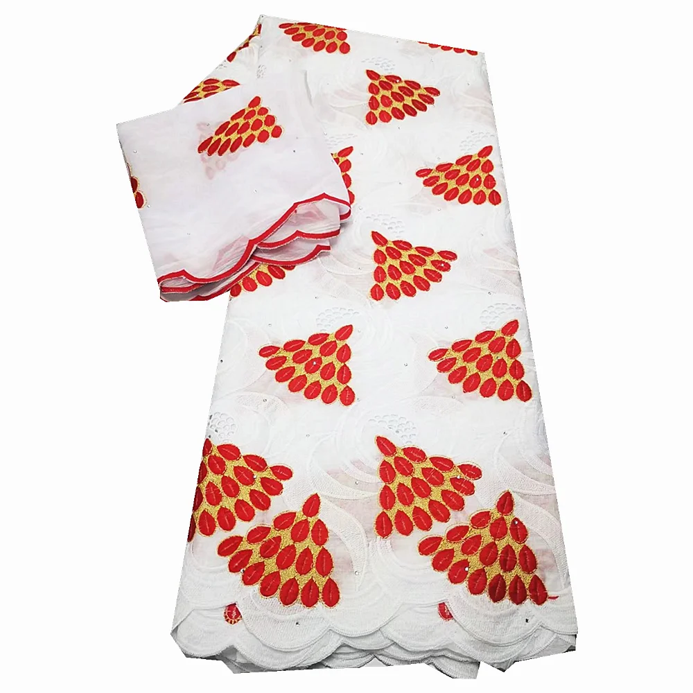 

Швейцарская Ткань 5 ярдов, новейшая Тяжелая вышивка бисером, африканский 100% хлопок, 2 ярда, вуаль, кружева, популярный Дубайский стиль, женска...