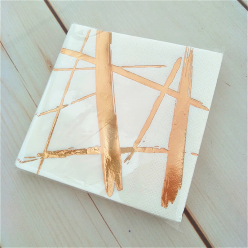 80 шт./лот бумажные салфетки из фольги розового золота кисти для чайного торта