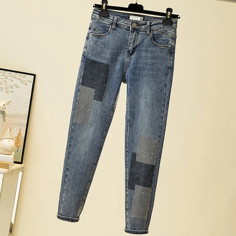 Джинсовые брюки женские новые джинсы модные облегающие повседневные Эластичные