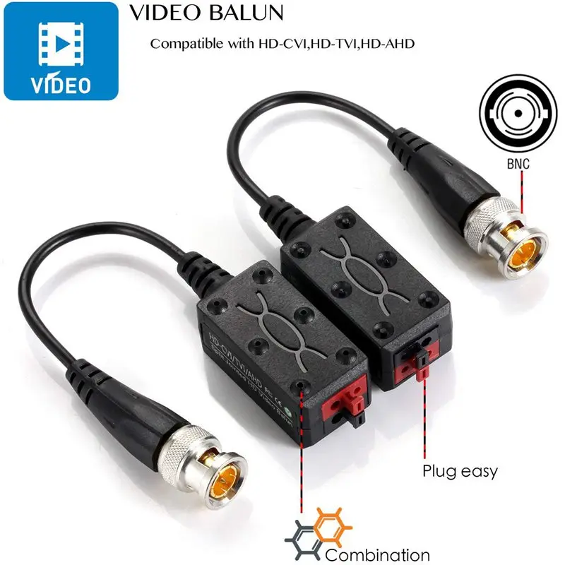 4 пары сплит-соединение Мини Cctv Bnc Hd-Cvi/Tvi/Ahd пассивный видео балун трансивер |