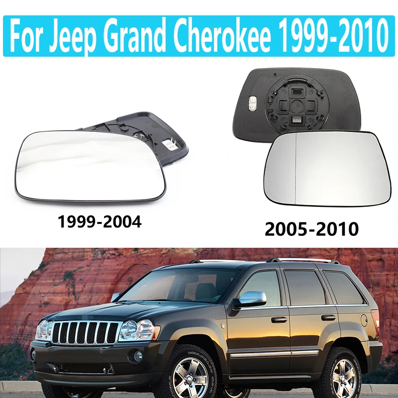 For Jeep Grand Cherokee 1999-2010 Left/Right Side Rearview Mirror Heated Rear View Mirror Glass