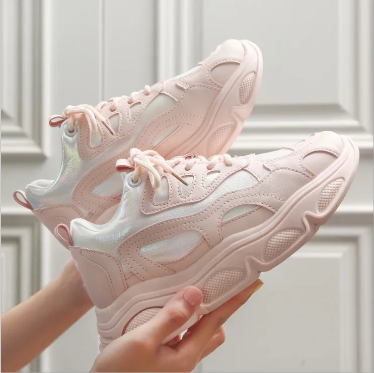 

Vogue Women Sneakers Fashion Whiter Platform Sneakers Ladies Chunky Causal Shoes Woman Leather Sports Shoes Chaussure Femme