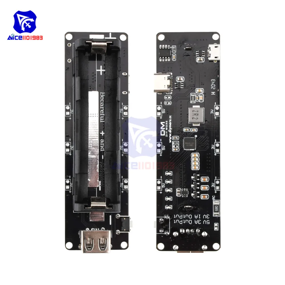 Плата заряда батареи diymore ESP32 ESP32S WeMos 18650 щит V3 Micro USB Type C для Arduino Raspberry Pi с