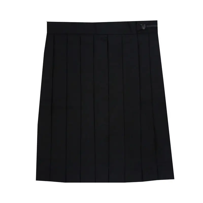 

Elastic Waist Japanese Student Girls School Uniform Solid Color JK Suit Pleated Skirt Short/Middle/Long High School Girl Skirt