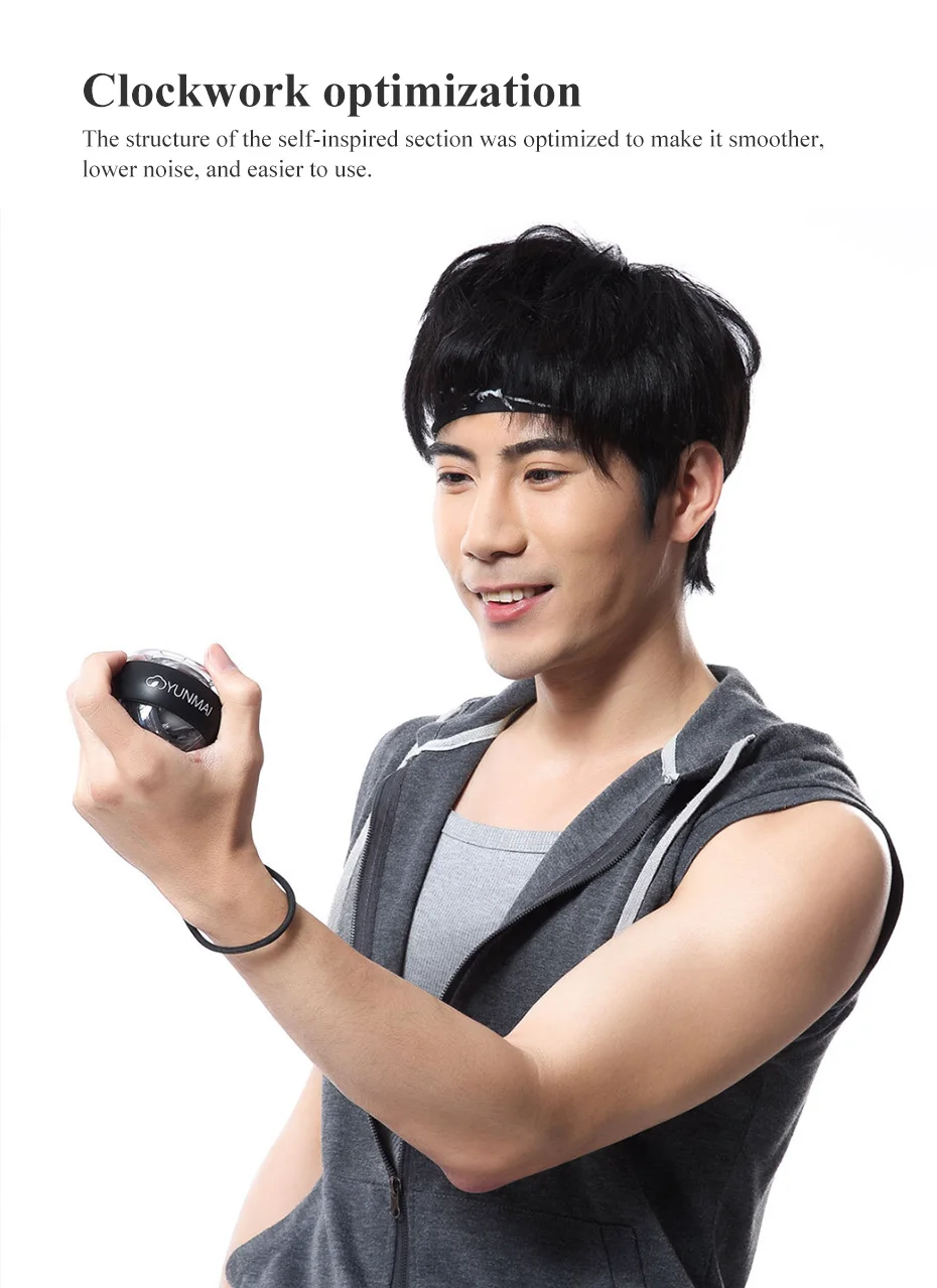 Xiaomi YunMai шар для разминки запястий светодиодный Gyroball Essential Spinner Гироскопический тренажер для предплечья гироскопа мяч