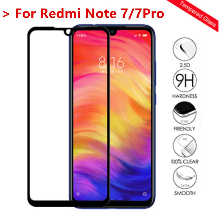 Для Xiaomi Redmi Note 7pro redmi 7a закаленное стекло полное покрытие Защитная пленка для