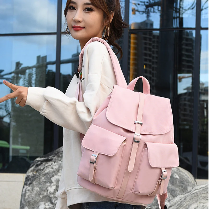 

2021 fashion new literary style computer backpack ladies backpack college students schoolbag large capacity 14/15.6 laptop bag
