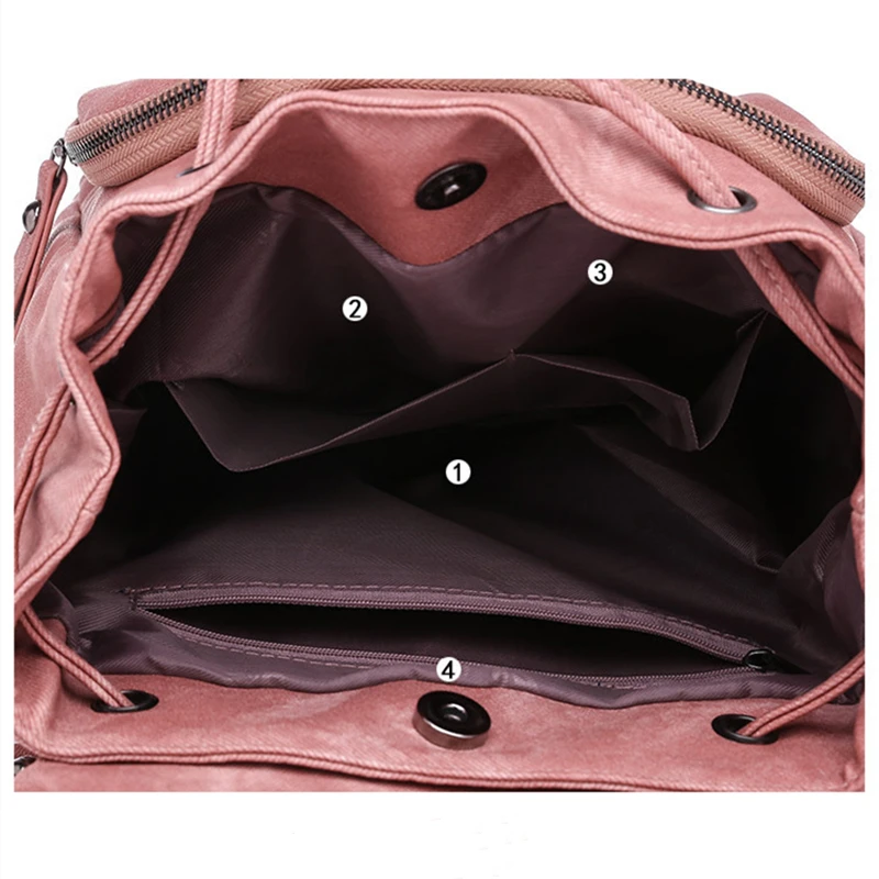 

Korean Style Backpack Women Travel Drawstring Bag Girls Fashion Schoolbag PU Leather Book Bag Portable Laptop Satchel Racksacks