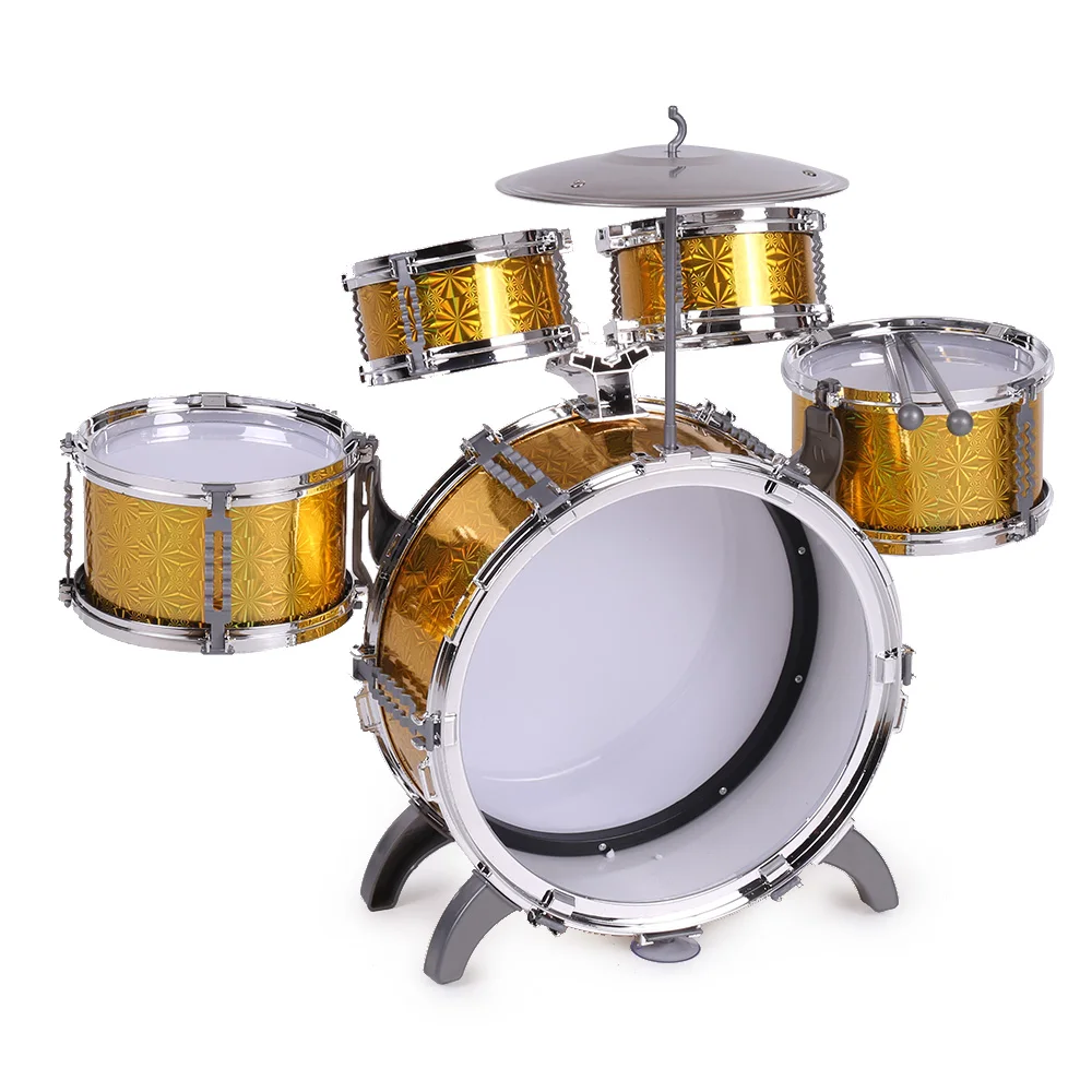 Детский ударный набор музыкальный инструмент игрушка 5 барабанов с маленькой тарелкой скалолазание