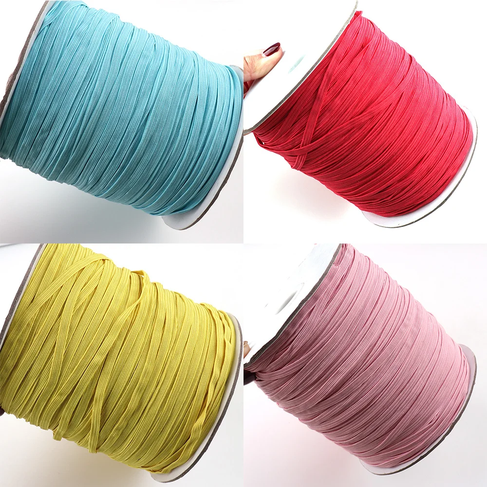 Плоские эластичные ленты 5 мм цветные аксессуары для пошива одежды тесьма