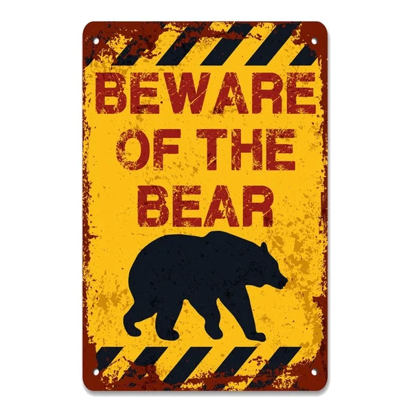

Остерегайтесь медведя, металлический знак, винтажный металлический знак, декор для гаража, дома, бара, паба, магазина, отеля, мужской пещерны...