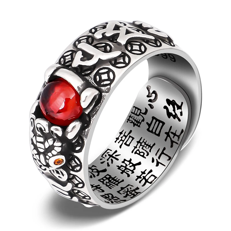 

Lucky Pixiu Charms Ring Women Men Vintage Open Adjustable Ring Feng Shui Amulet Wealth Fashion Cool Jewelry Accessories