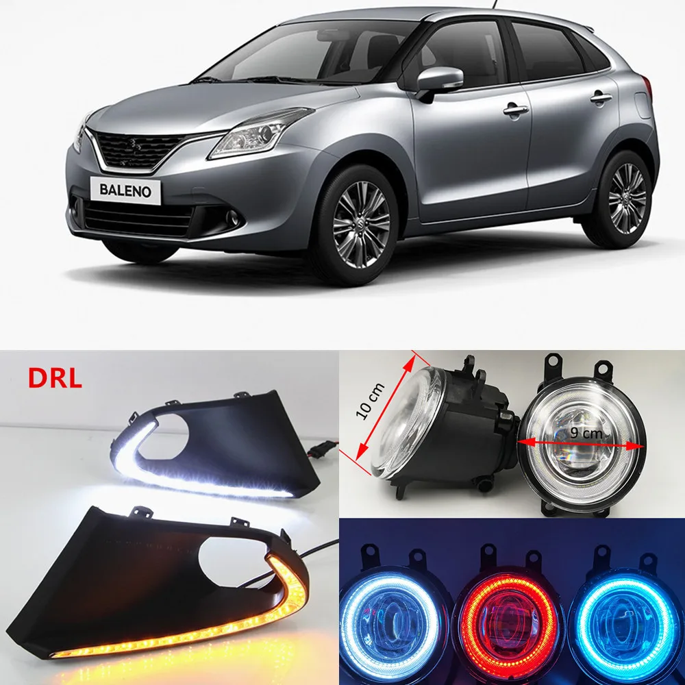 2 шт. светодиодный объектива Противотуманные фары лампы 3 цвета Ангельские глазки