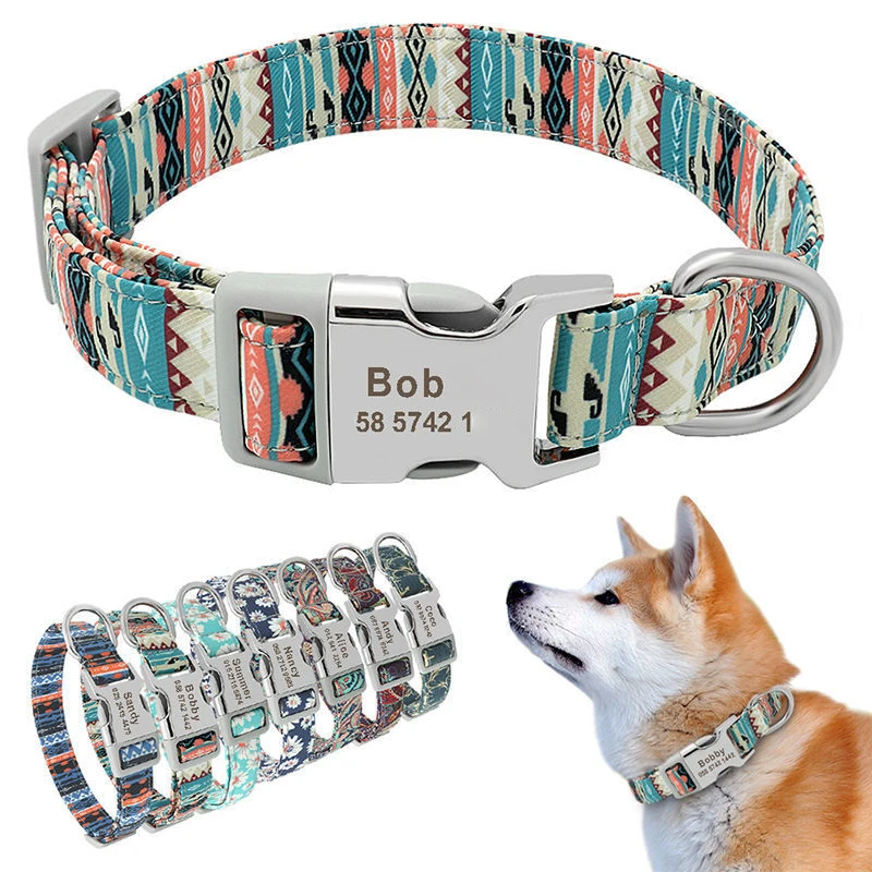 

собака намордник для собак шлейка для собак одежда для собак Индивидуальный ошейник с принтом ошейника с гравировкой этикетки ID имя ошейни...