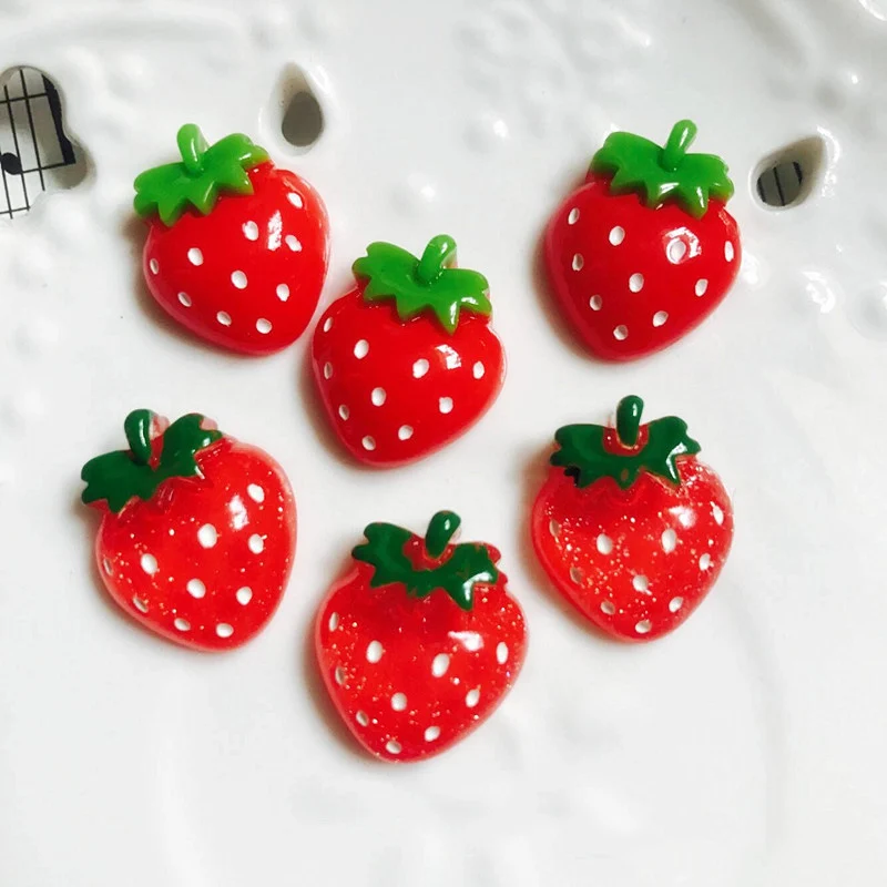 20 шт. кабошон с плоской задней стороной в виде клубники кабошоны спинкой