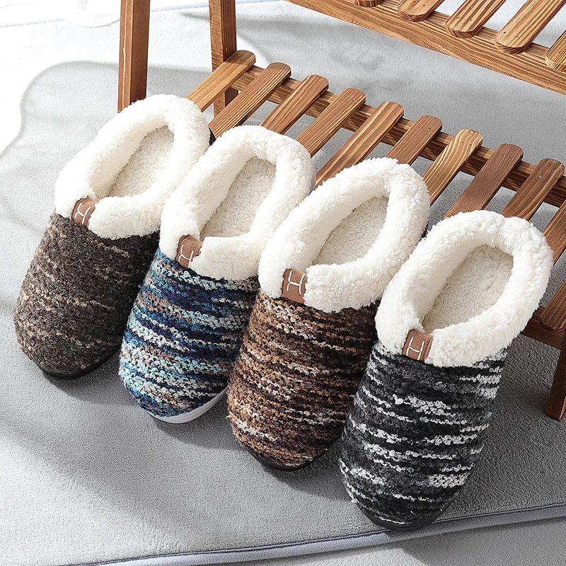 Зимние домашние тапочки мужские мягкие плюшевые для влюбленных теплые хлопковые