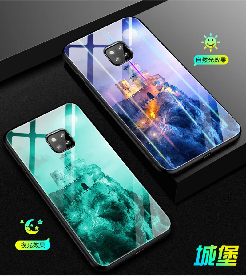 Светящийся чехол для телефона Honor 8X 8C 10 20Pro P Smart Plus для P20 P30 mate 20 Lite Pro Nova 3 3i 4 5i Y9 закаленное стекло