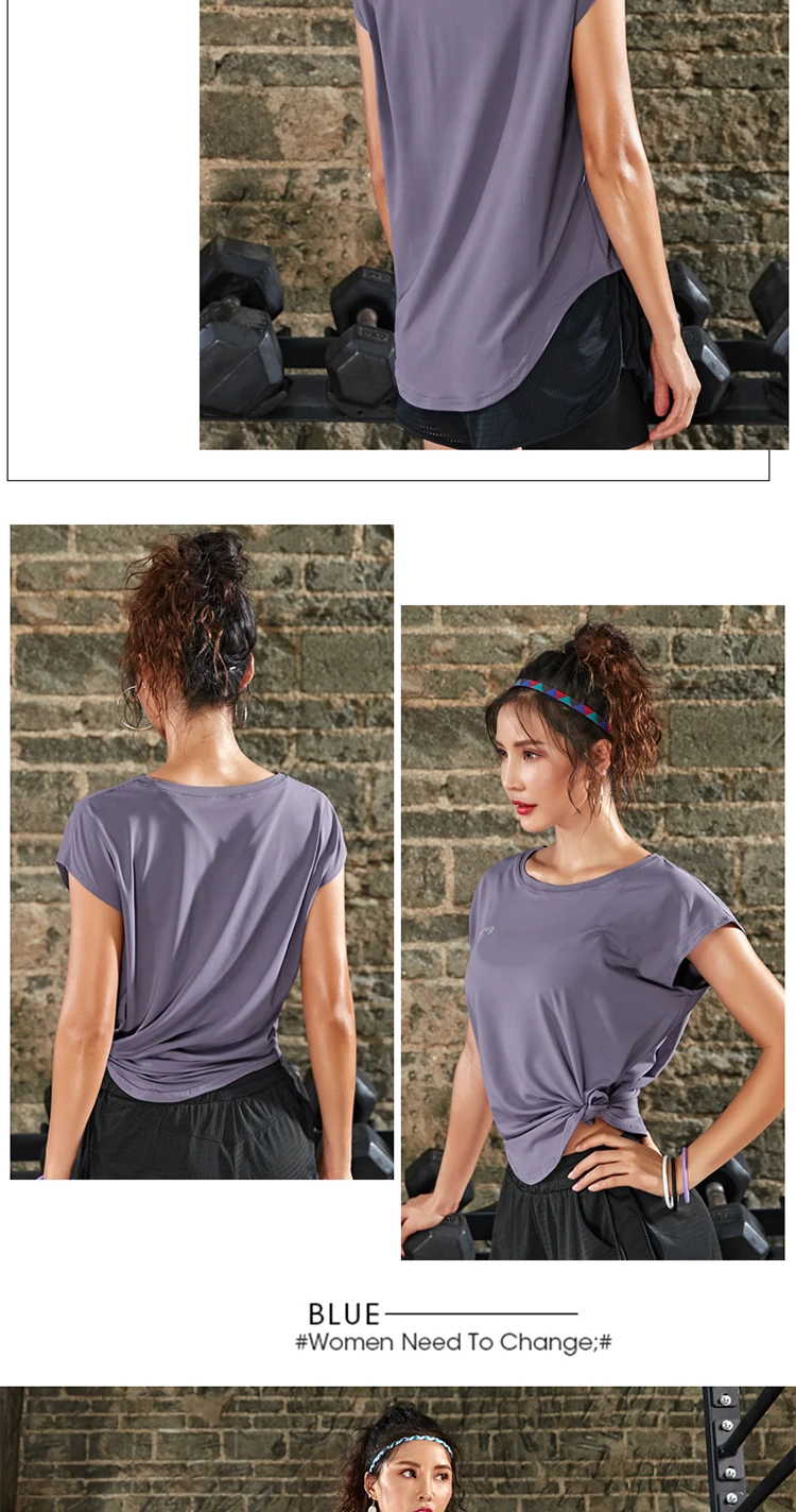 Quick Dry Stretch Slim Fit Yoga Tops Women Sport T Shirt Gym Jerseys Fitness Shirts Yoga Running Dancing Female Cloth