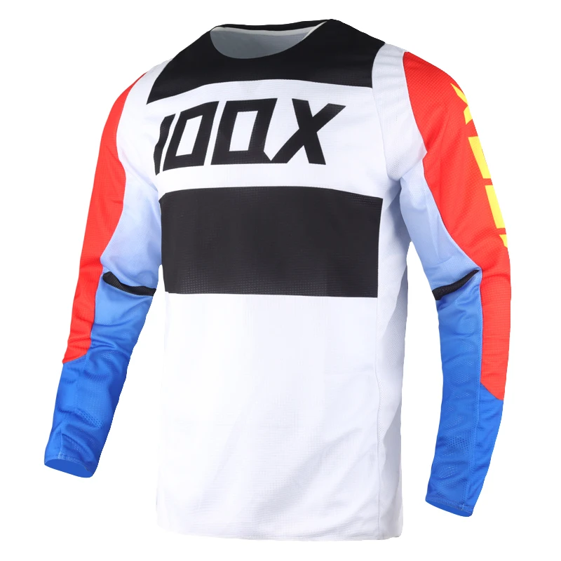 

IOQX 360 Linc Jersey Motocross Racing Long Sleeve Mountain MX Dirt Bike Offroad Motorbike Cycling Jersey White Blue Clothes Men