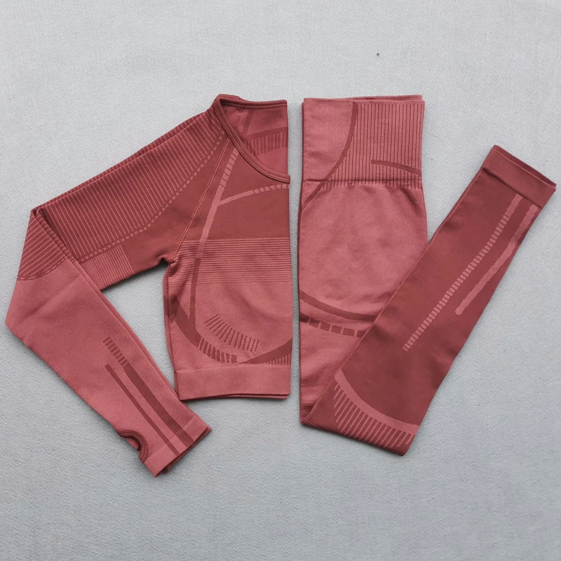 Новый женский бесшовный комплект для йоги спортивные костюмы фитнеса одежда