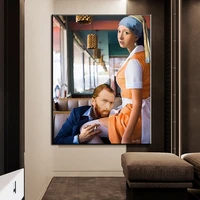 famous van gogh and vermeers girl with a pearl earring oil painting wall art picture posters and print canvas for gallery decor