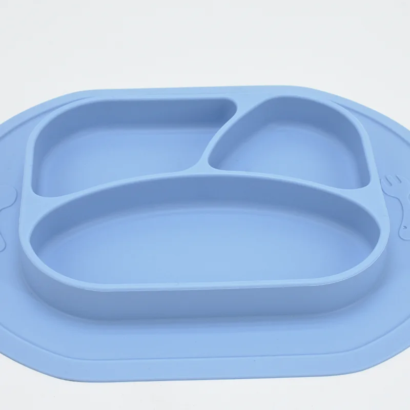 

Baby Silicone Plate Set Food Grade Waterproof Baby Feeding Plate Knife Fork Set Non-silp Silicone Toddle Training Tableware Set