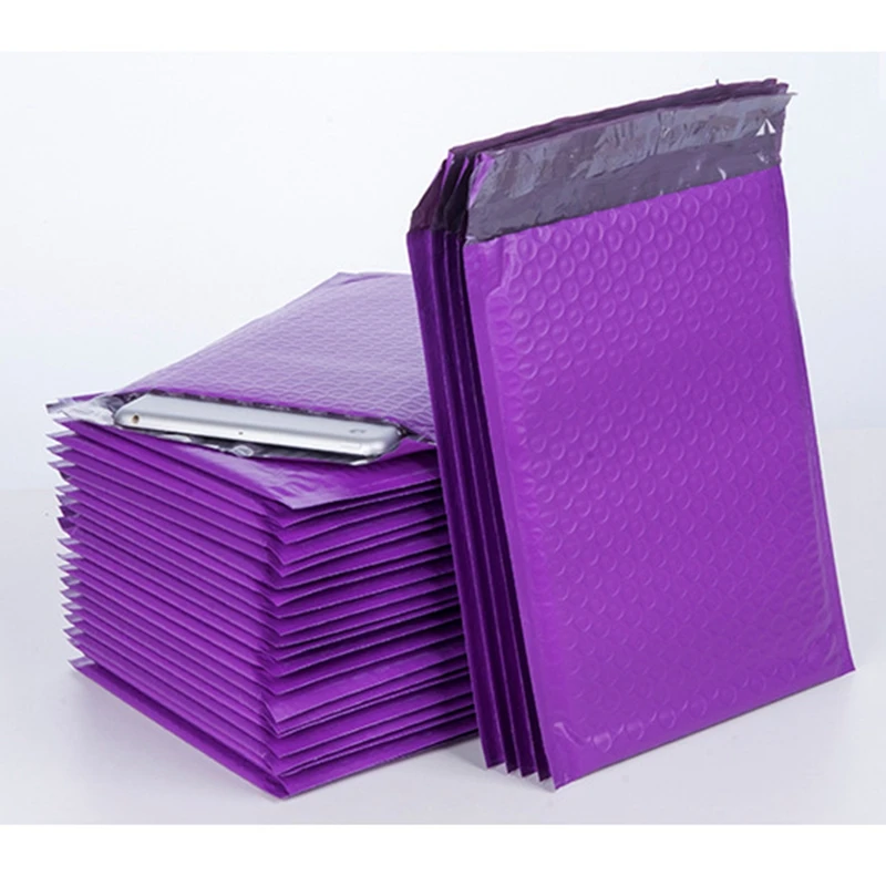 50 шт./компл. пурпурные самоуплотненные конверты с пузырчатой пленкой размером 7x10