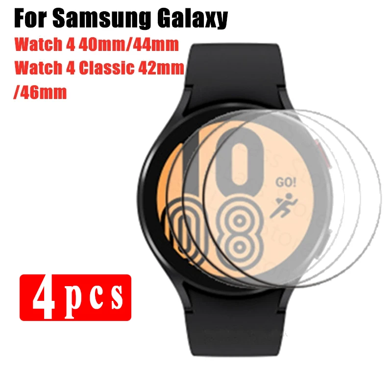 4PCS Tempered Glass Film For Samsung Galaxy Watch 4 40mm 44mm Watch4 Classic 42mm 46mm HD Clear Full Screen Protector Film