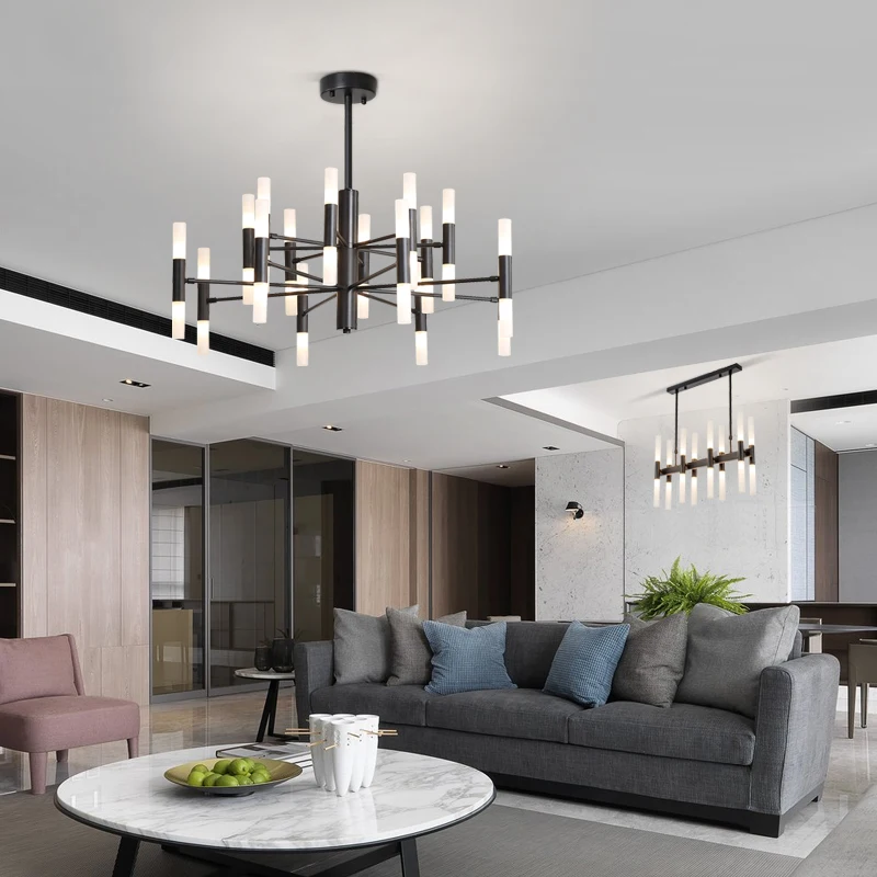 Versaille-Lámpara de araña de mediados de siglo para sala de estar, comedor, cocina, decoración artística, Desinger, iluminación de araña de oro negro