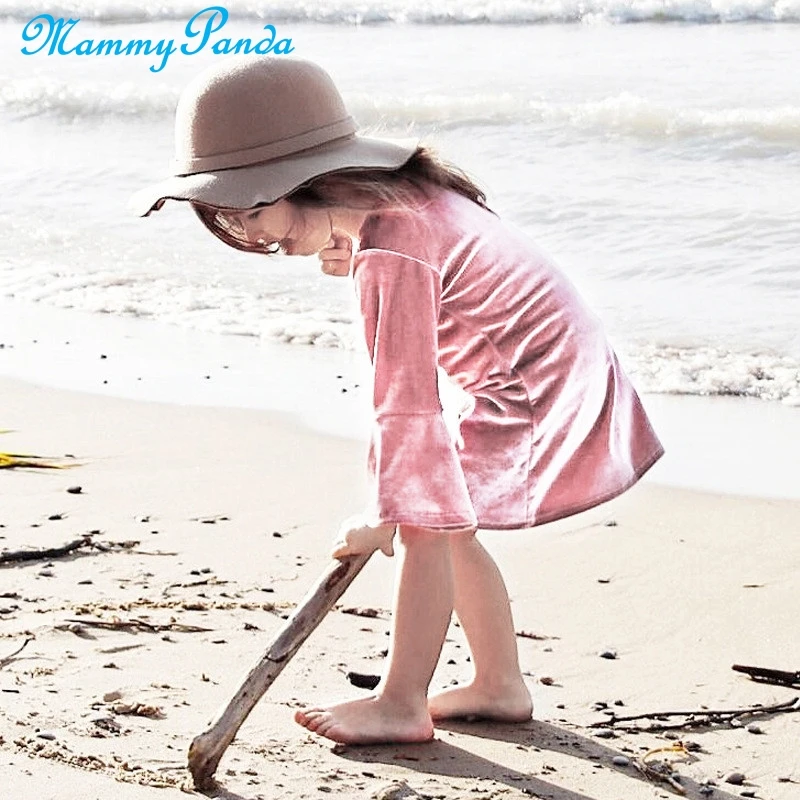 Dress for girls Princess Velvet Winter Baby dress Newborn Girl Clothes Long Sleeve Ruffle Party Autumn 6M-4T | Детская одежда и