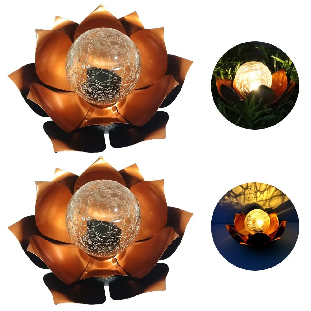 

Solar Powered Led Flower Light Floating Fountain Pond Garden Pool Lamp Realistic Lotus Shape Lamps Bulb Garden Decoration 2PCS