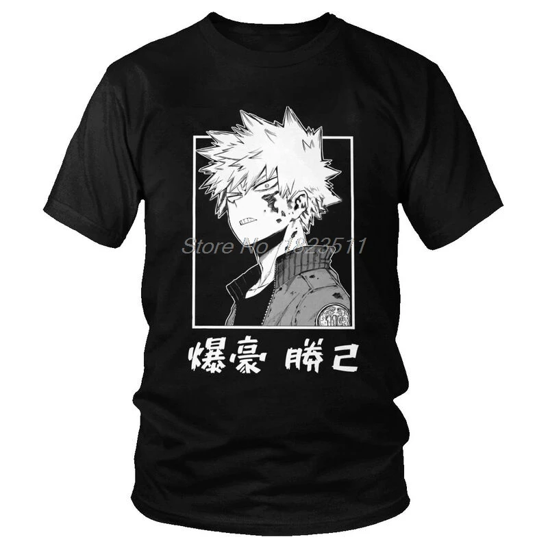 

No Boku Hero Academia T Shirt Men Short Sleeve Cotton T-shirts Anime Manga Katsuki Bakugo Tees Top Streetwear Tshirt Gift
