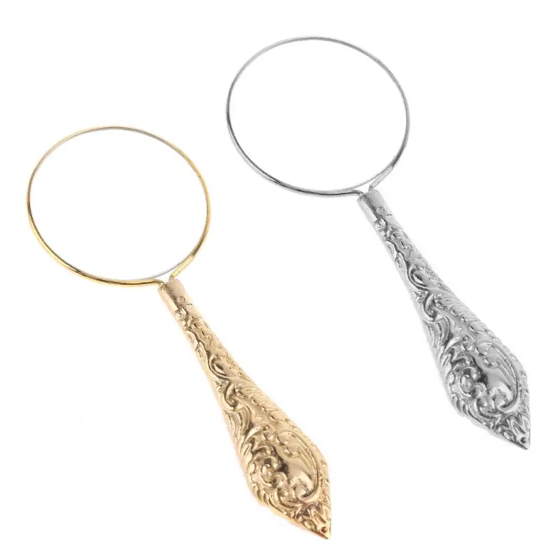 

European Delicate Pattern Handle Retro Glass Lens High-Grade Embossed Handle Reading Magnifying Glass