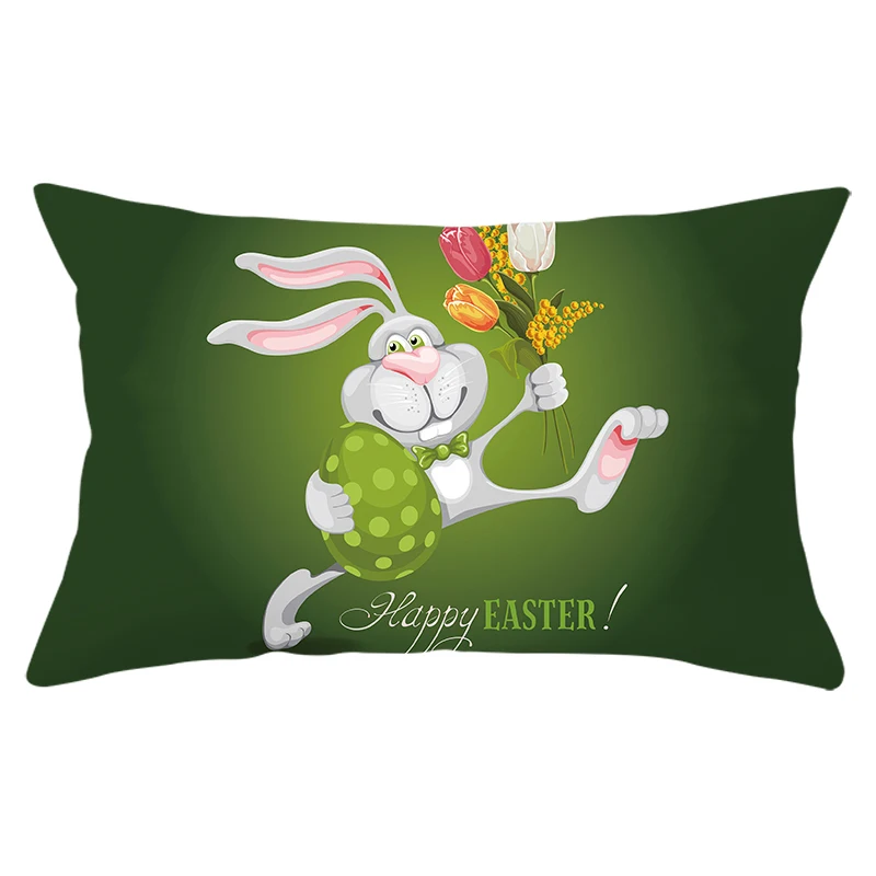 

New 30x50cm Spring Easter Bunny Pillow Case Colorful Egg Throw Cushion Cover Home Sofa Living Room Decoration Pillow Cover