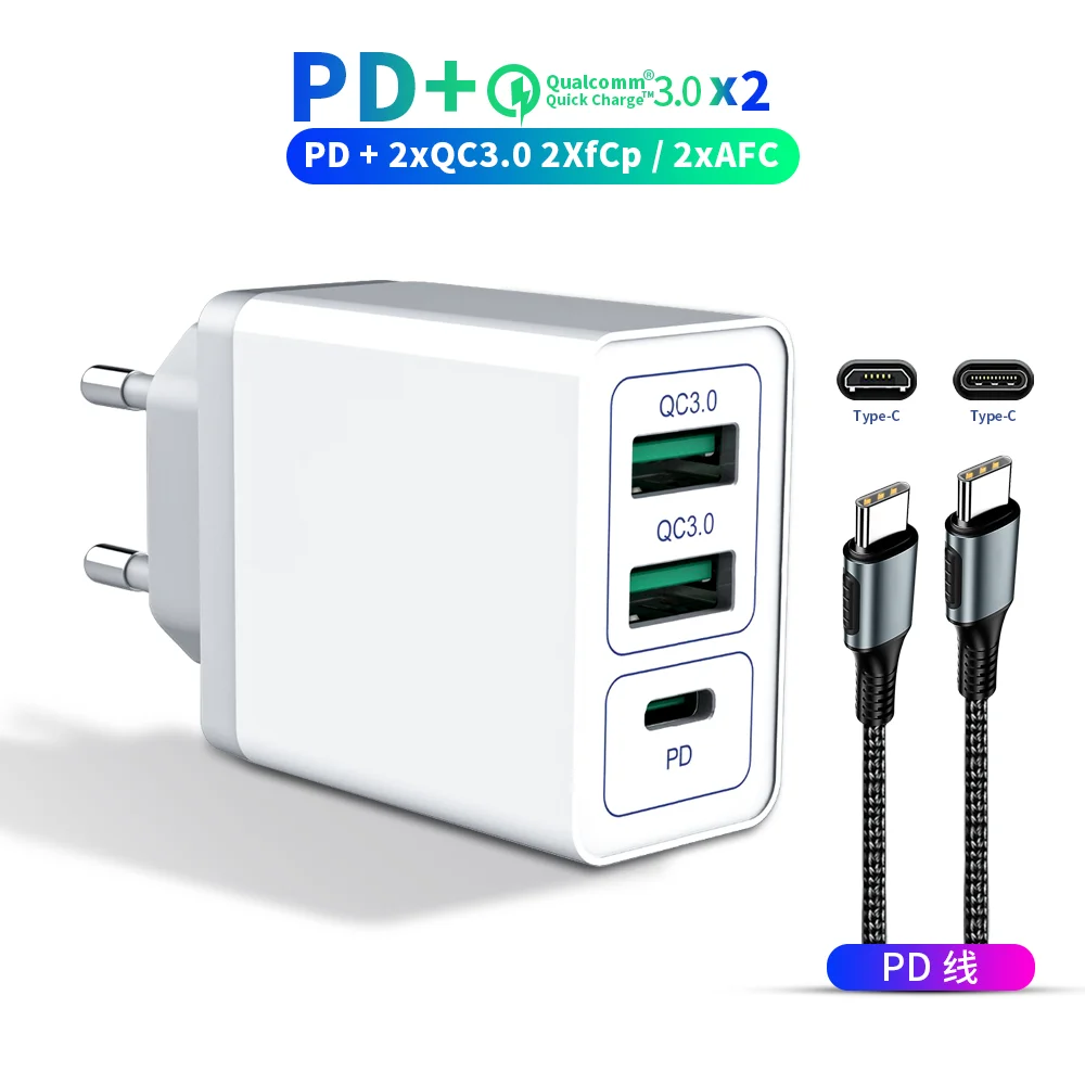 Мульти USB PD зарядное устройство Быстрая зарядка 3,0 быстрое зарядное устройство для телефона для iPhone 11 3,0 PD зарядное устройство для samsung Note 10 Redmi Note 8 Pro - Тип штекера: 3 Port-PD-Type C