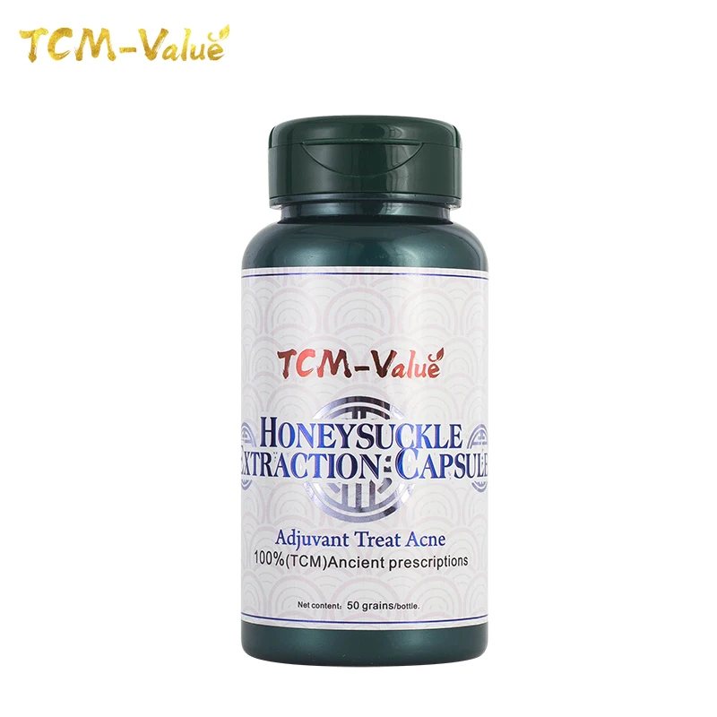 

TCM-Value Honeysuckle Extraction Capsule, Adjuvant Treat Acne, Treatment of chronic scrotal eczema, neurodermatitis, 50pcs