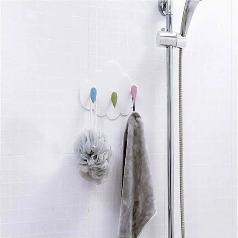 

Cute Clouds Wall Hook Creative Self Adhesive Hook Key Holder Coat Hanger Storage Hanger Bathroom Rack Kids Room Home Decor