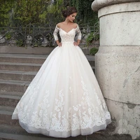 amazing ball gown long wedding dress lace for bride sweetheart neckline vestidos de novia plus size prom wedding party dress