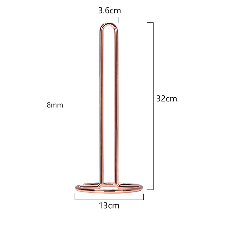 Rose gold Скандинавский держатель для рулона бумаги Роза золотистые железные полотенца Держатель для кухни, ванной, туалета рулон Полка для полотенец стол декор с утолщенной стоячей - Цвет: Rose gold