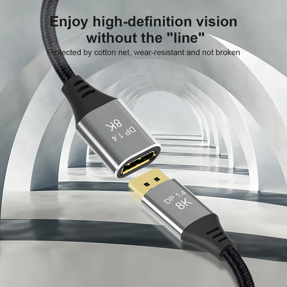 4K 144 Гц 8K 60 кабель удлинитель Displayport DP 1 4 штырь гнездо работает с портом 4|Кабели VGA| |