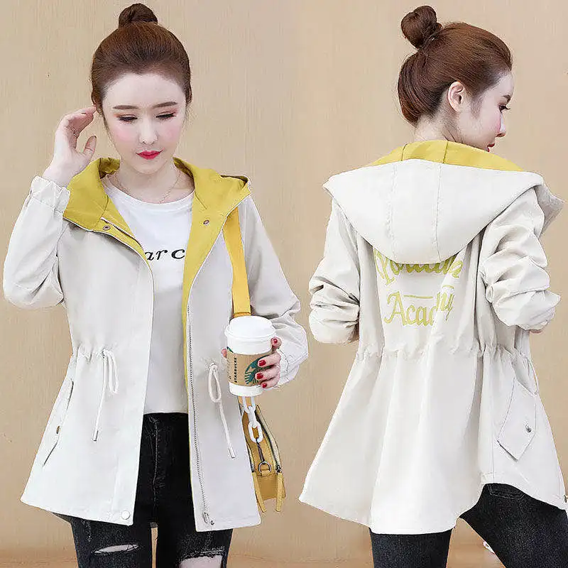 

Spring Autumn Women Jackets Hooded Long Sleeve Causal Windbreaker Ladies Brench Coats Zipper Feamale Outwears Thin jackets