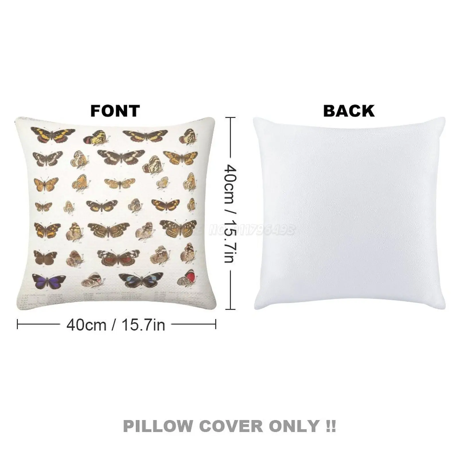 Винтажная научная иллюстрация эциклопедии моли схемы с блестками наволочка для