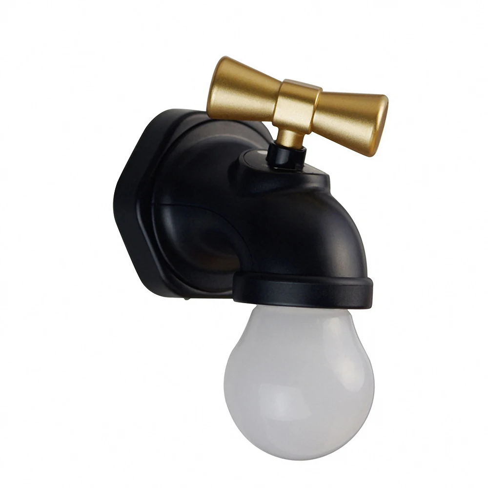 

Creative Voice Control Faucet Type LED Night Light USB Rechargeable Tap Wall Night Lamp Bedroom Bedside Lighting Home Decoration