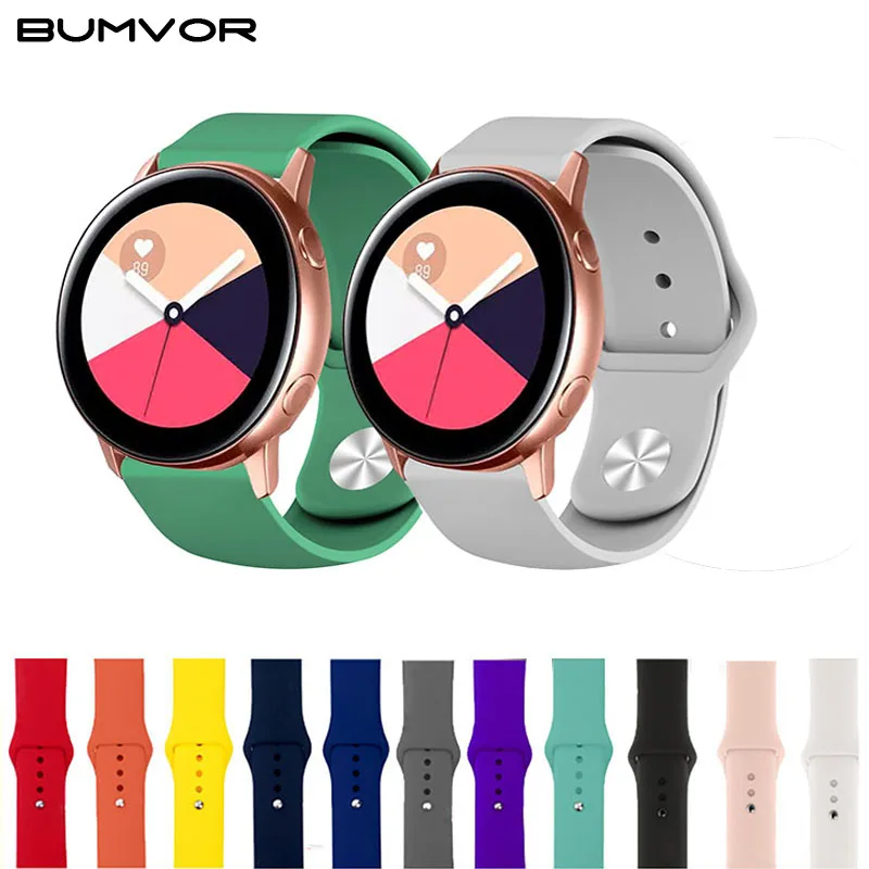 Силиконовый ремешок для часов Samsung Galaxy 18 мм 20 22 42 46 Active2 40 44 Gear S2 S3 Active 2|Ремешки