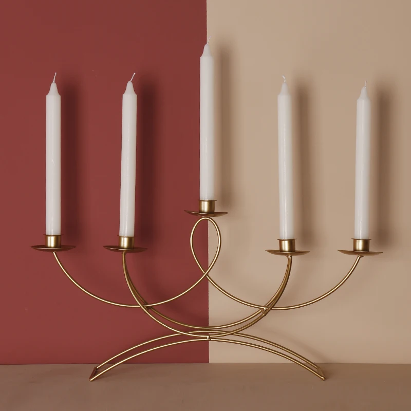 

Nordic Modern Candle Holders Metal Wedding Golden Romantic Dinner Dining Table Candlestick Decoracion Hogar Home Decor MM50ZT